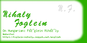 mihaly foglein business card